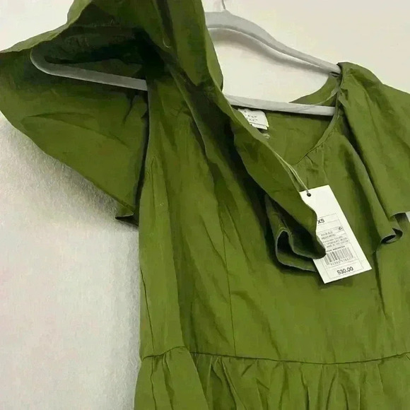 A NEW DAY-Mini Green Ruffle Dress Women's SZ XS Multi Tiered Short Sleeve NWT - Picture 12 of 15